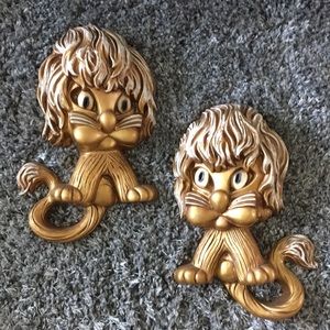 Vintage Homco Lions Wall Art